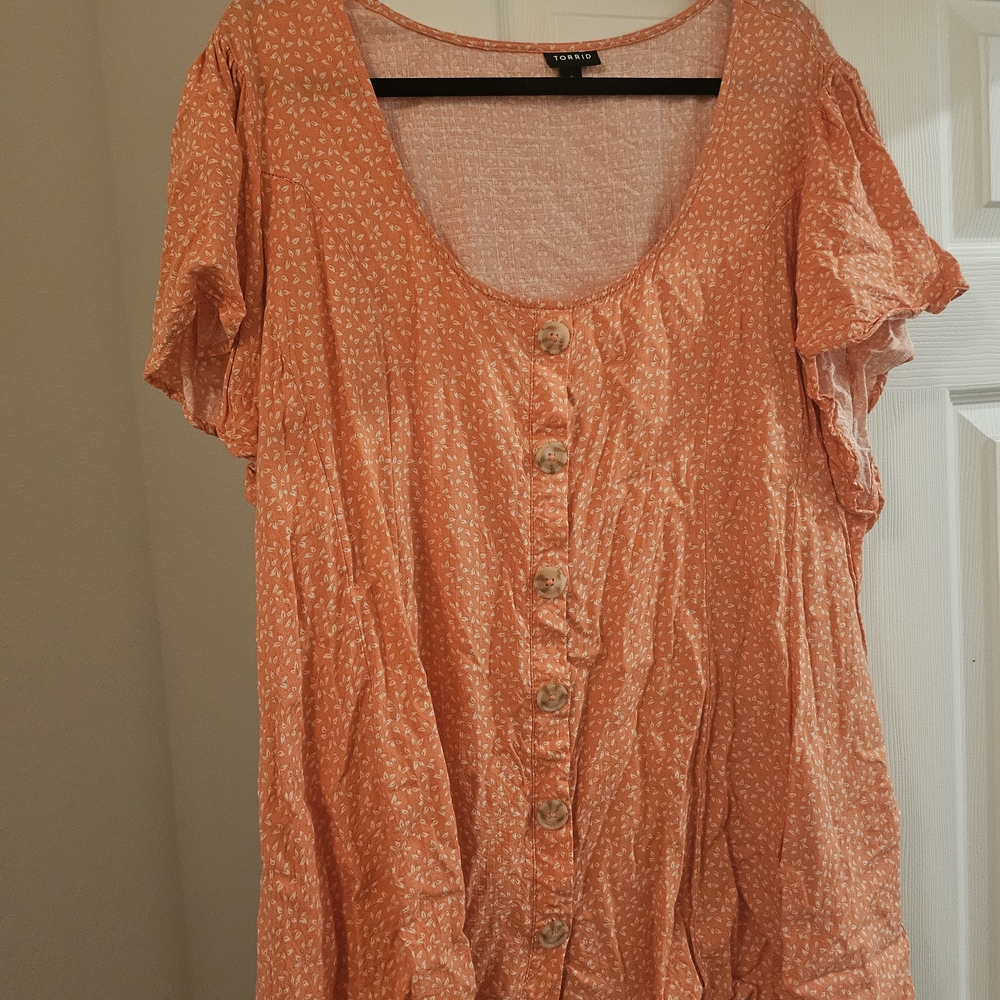 Torrid Orange Floral Blouse
